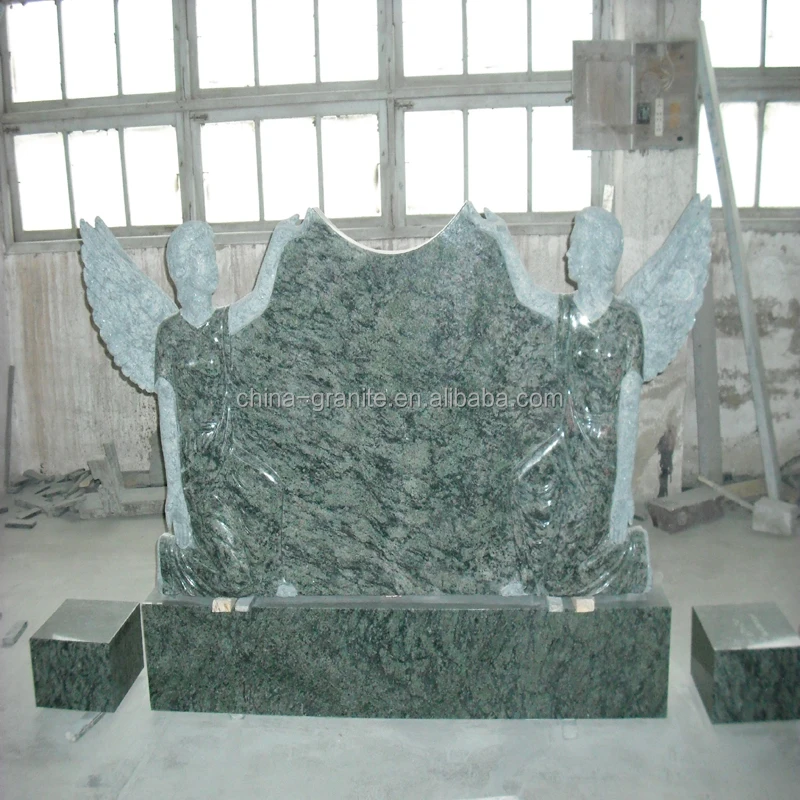 Large cemetery marble weeping angel marble tombstone