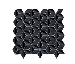 Living Room Wall Tile Rhombus Backsplash Iridescent Glass Mosaic