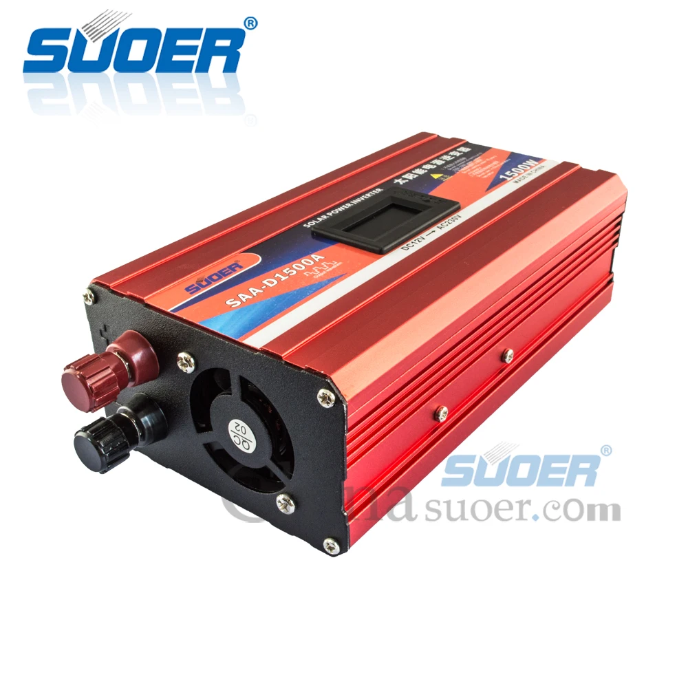 Suoer 12v1500w dc ac modified sine wave single phase power converter inverter
