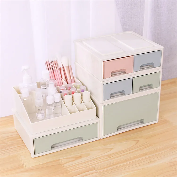 
Factory Price Plastic Cosmetic Storage Box Organizer with drawers for cosmetic 