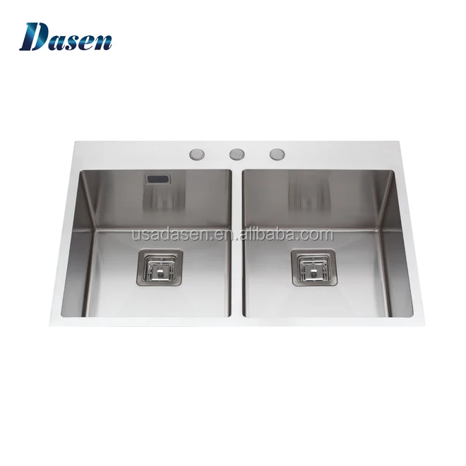 Luxury double sink stainless steel customized double bowl OEM kitchen sink