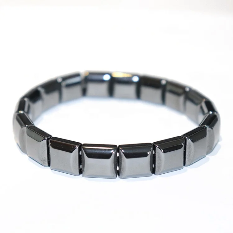 Wholesale fashion men healthy black magnetic hematite bracelet,natural stone engraved wrist bracelet,blood pressure bracelet