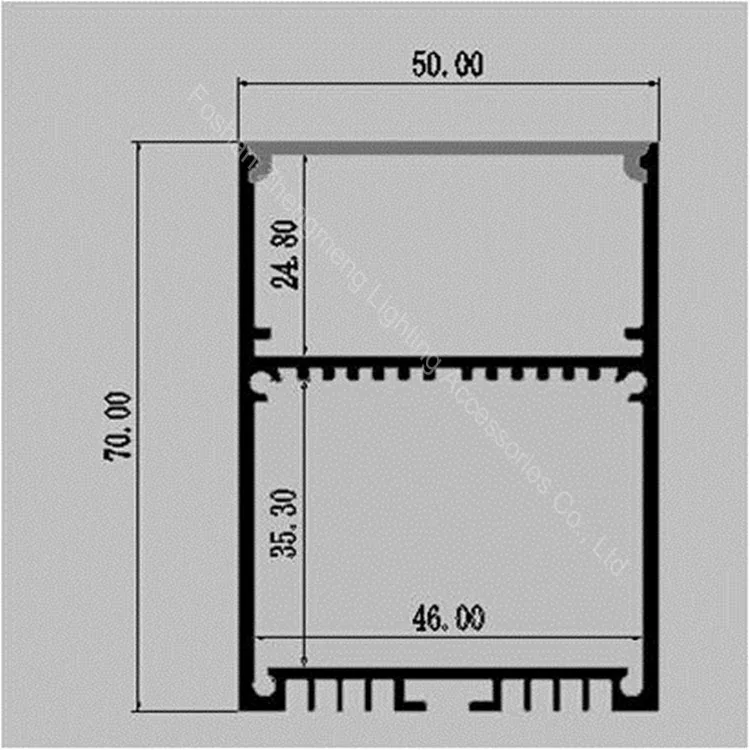 led aluminum profile of led linear lights aluminio perfil 50mm*70mm W*H