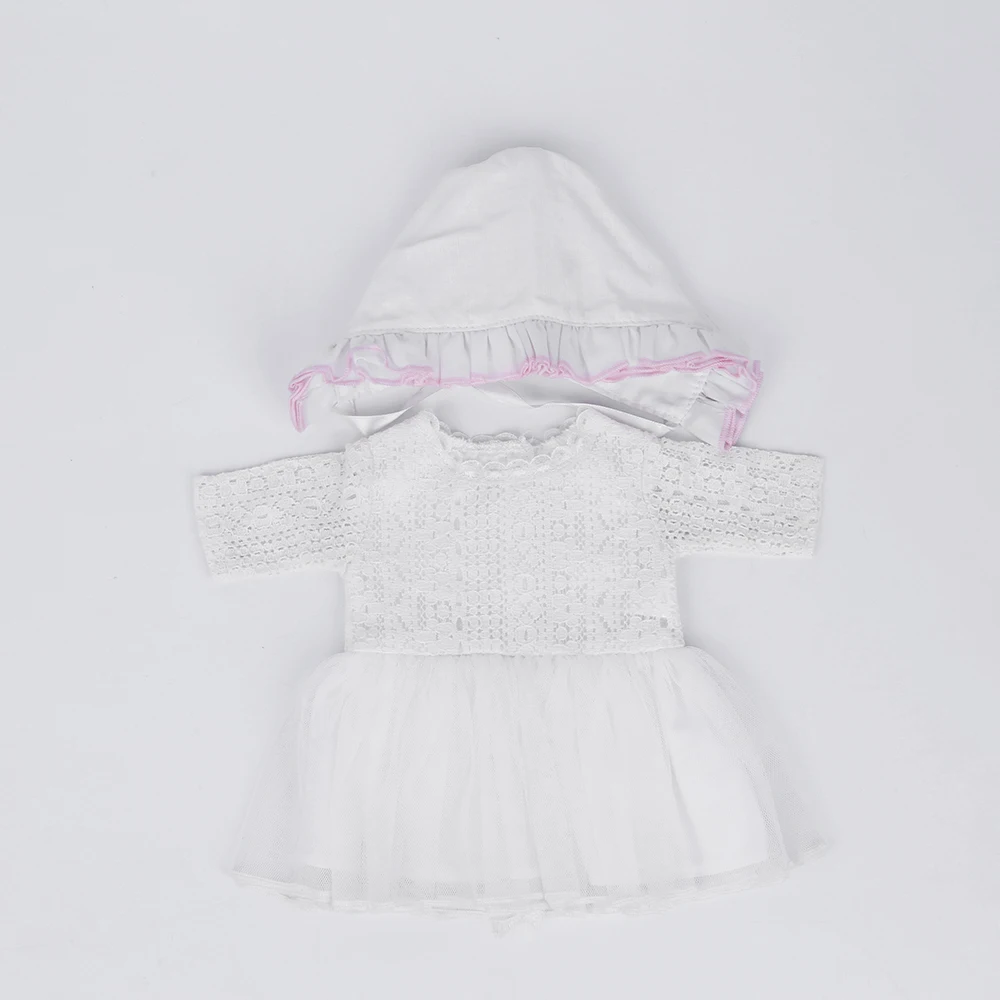 2023 princess dress white lace skirt fit for reborn baby doll
