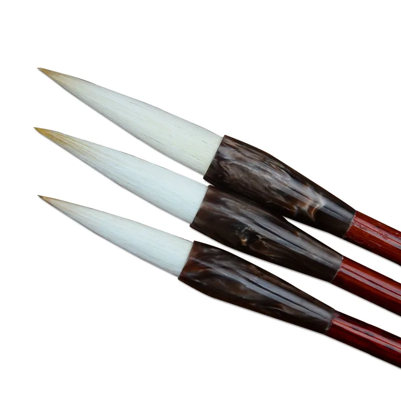 Antique High Quality Chinese Calligraphy Brush Set Handmade Wooden