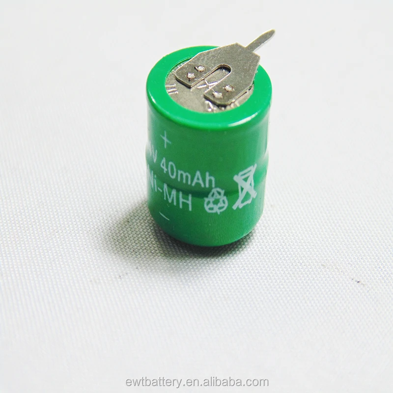 3.6V 40mAh nimh rechargeable button coin cell battery