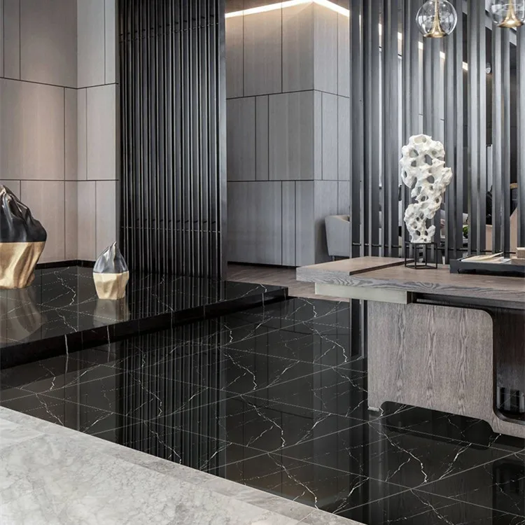 Popular Black Gold Flower Marble Tiles