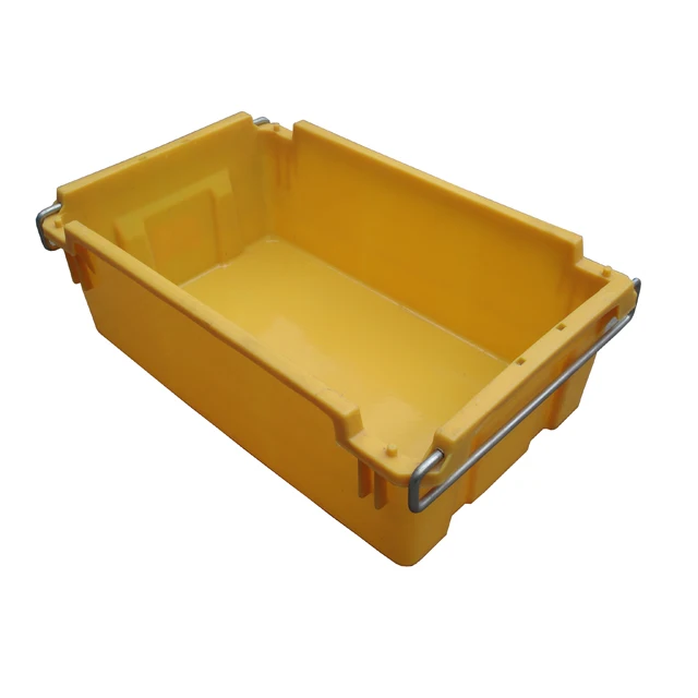720*430*240mm Plastic crate Heavy Duty with 2 Side Steel Handle for Moving House