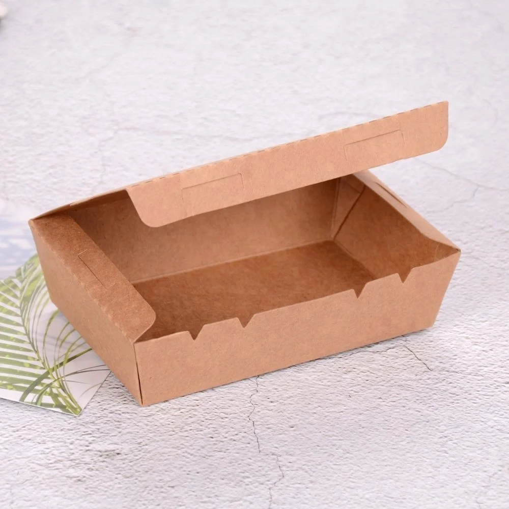 New Design kraft paper take away food packaging box with transparent lids