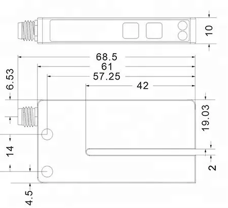 Chinese factory Akusense economic photoelectric sensor to detect label and sticker labels sensor