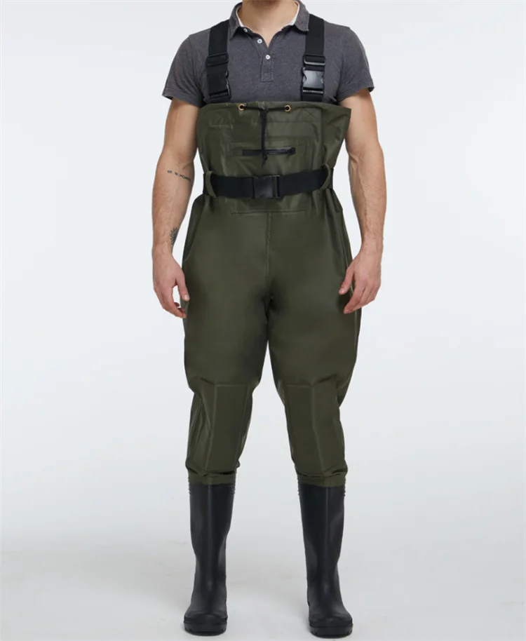 2019 Manufacturer Hot Selling 100% Waterproof Nylon For Men Chest Waders PVC Material Boots Wholesale  Fishing Waders