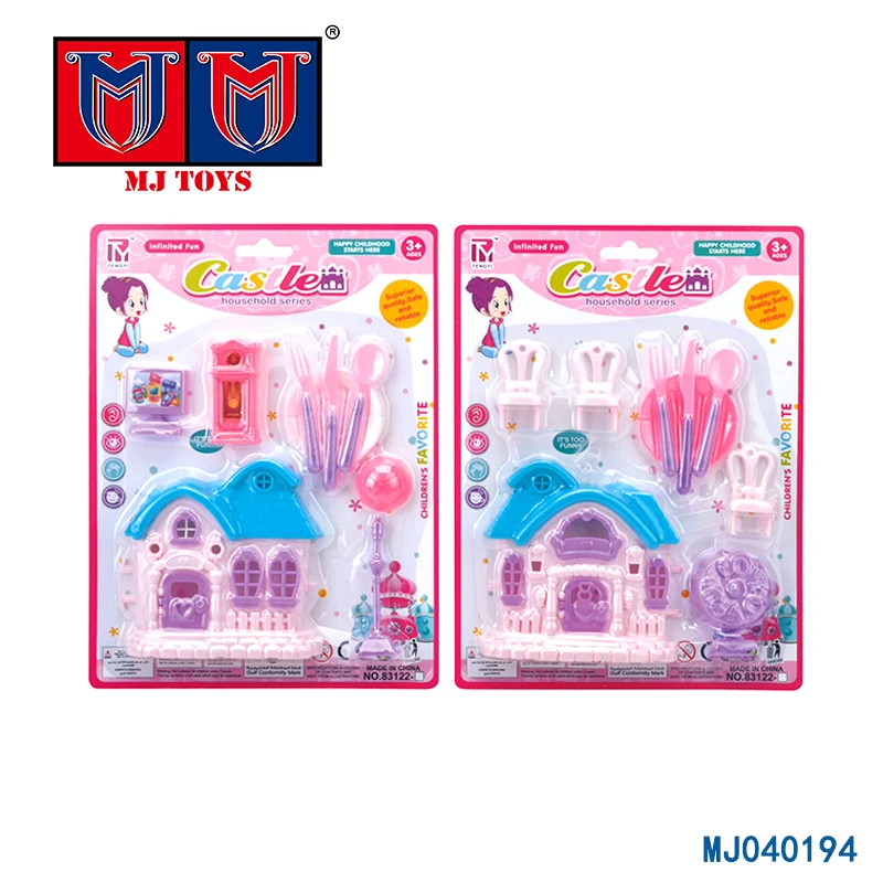Новые милые дети играют пластиковые башни замка игрушка с низкой ценой