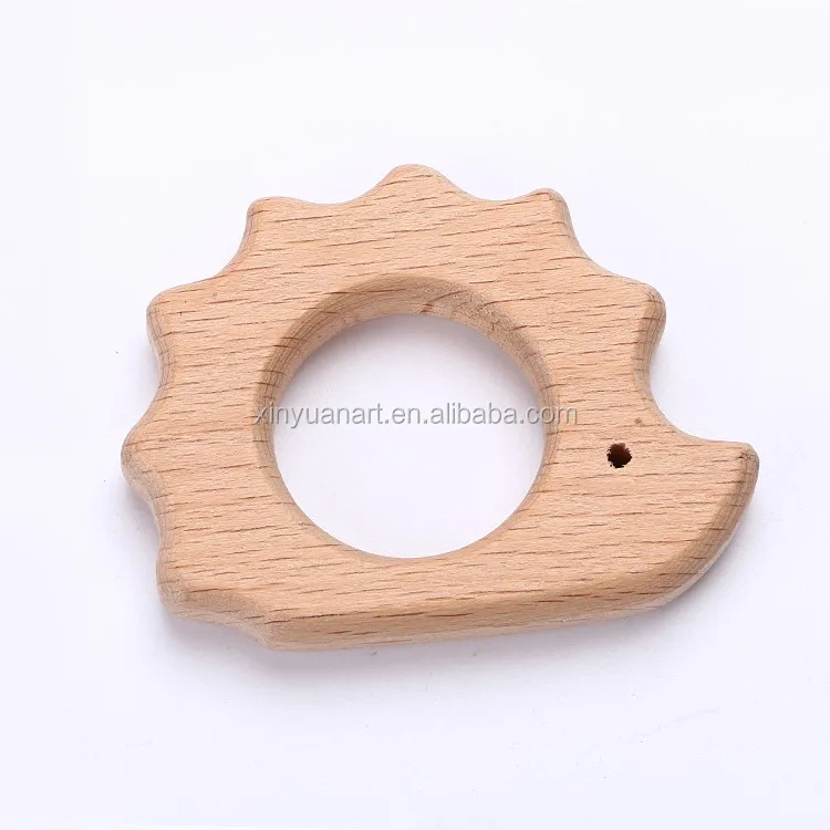 85mm best polished Natural Beech Wood Bird Ring Teether Toy , Animal teether chewable toy