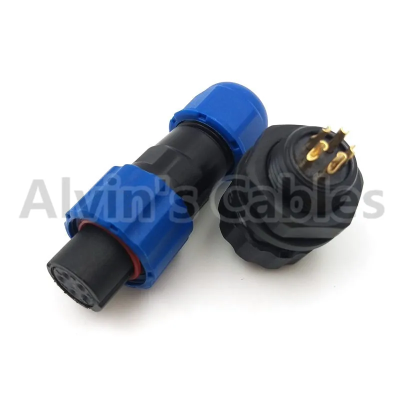 
SD13 waterproof 1 2 3 4 5 6 7 pin plug female Wire Power LED connector 