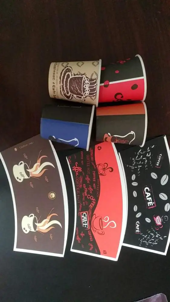 
Custom Printed Disposable Paper Cups Sleeve/ Fan For Hot Coffee For 6oz/7oz/8oz/9oz/12oz 