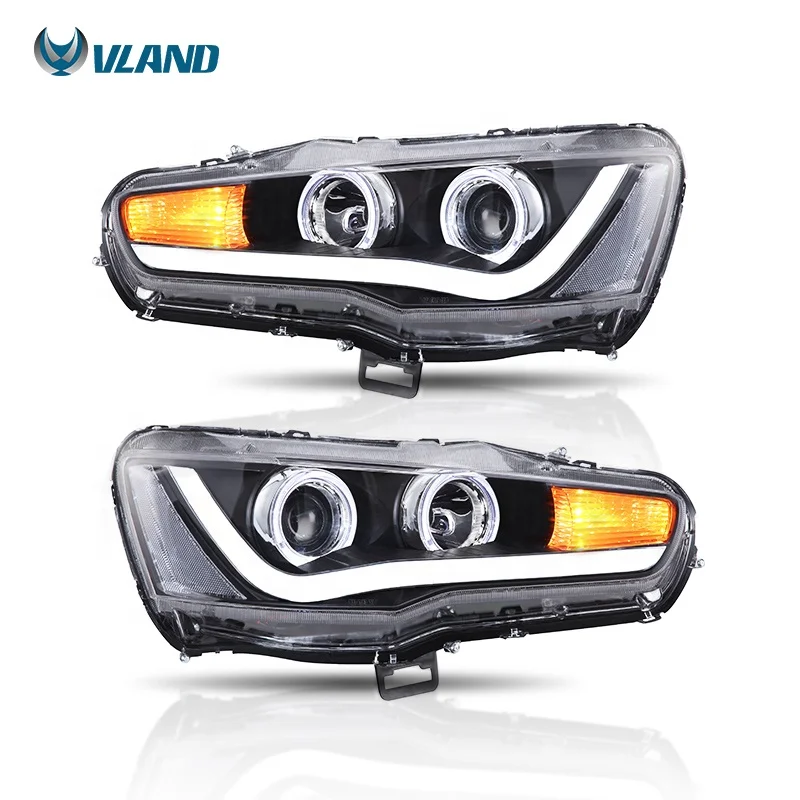 VLAND Factory wholesales Angle Eyes head lamp 2007-2017 fortis headlights CJ series For Mitsubishi Lancer ex