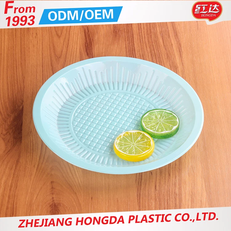 Wholesale 22CM Circular Colour Disposable Plastic Plate