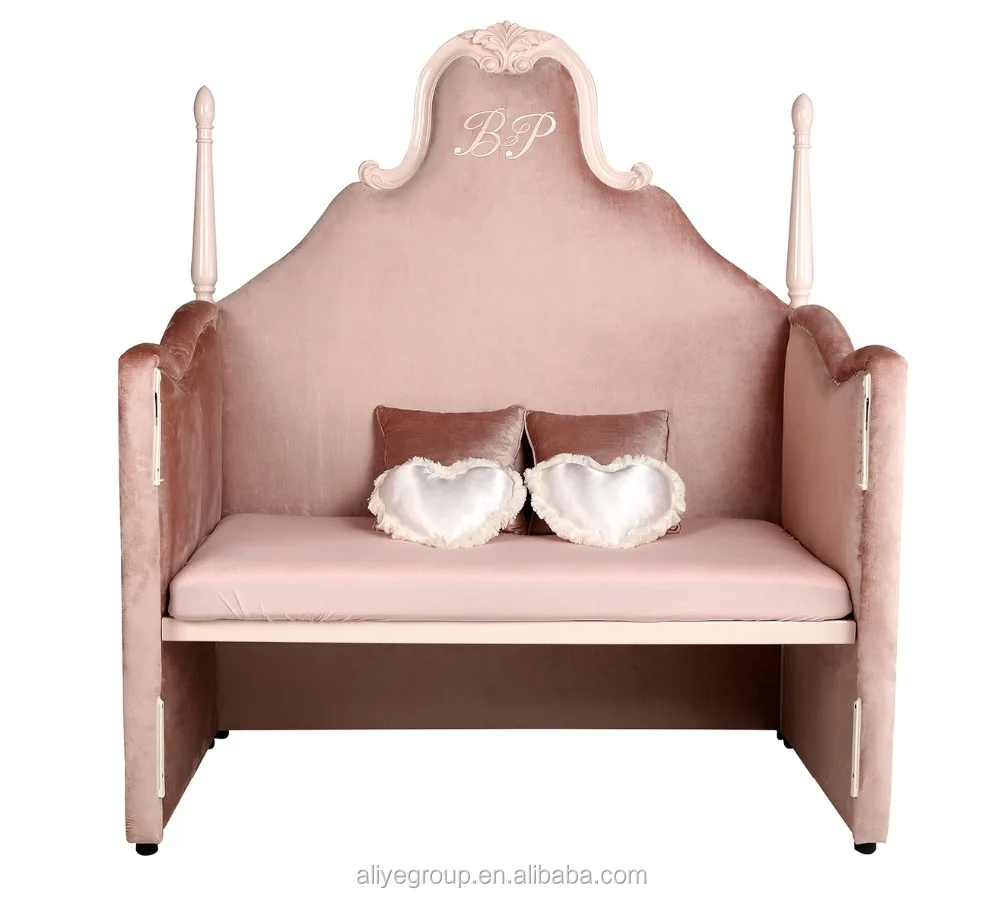 SY104-Baby cribs wood luxury design,pink colour baby bed