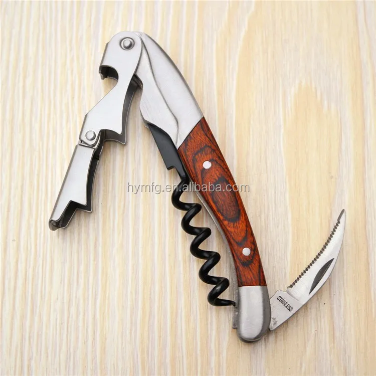 Штопор высокого качества с деревянной ручкой для открывания винных бутылок