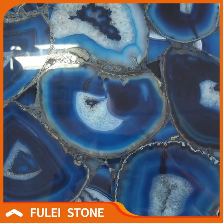 Wholesale Large Semiprecious Gemstone Stone Blue Agate Stone Slab