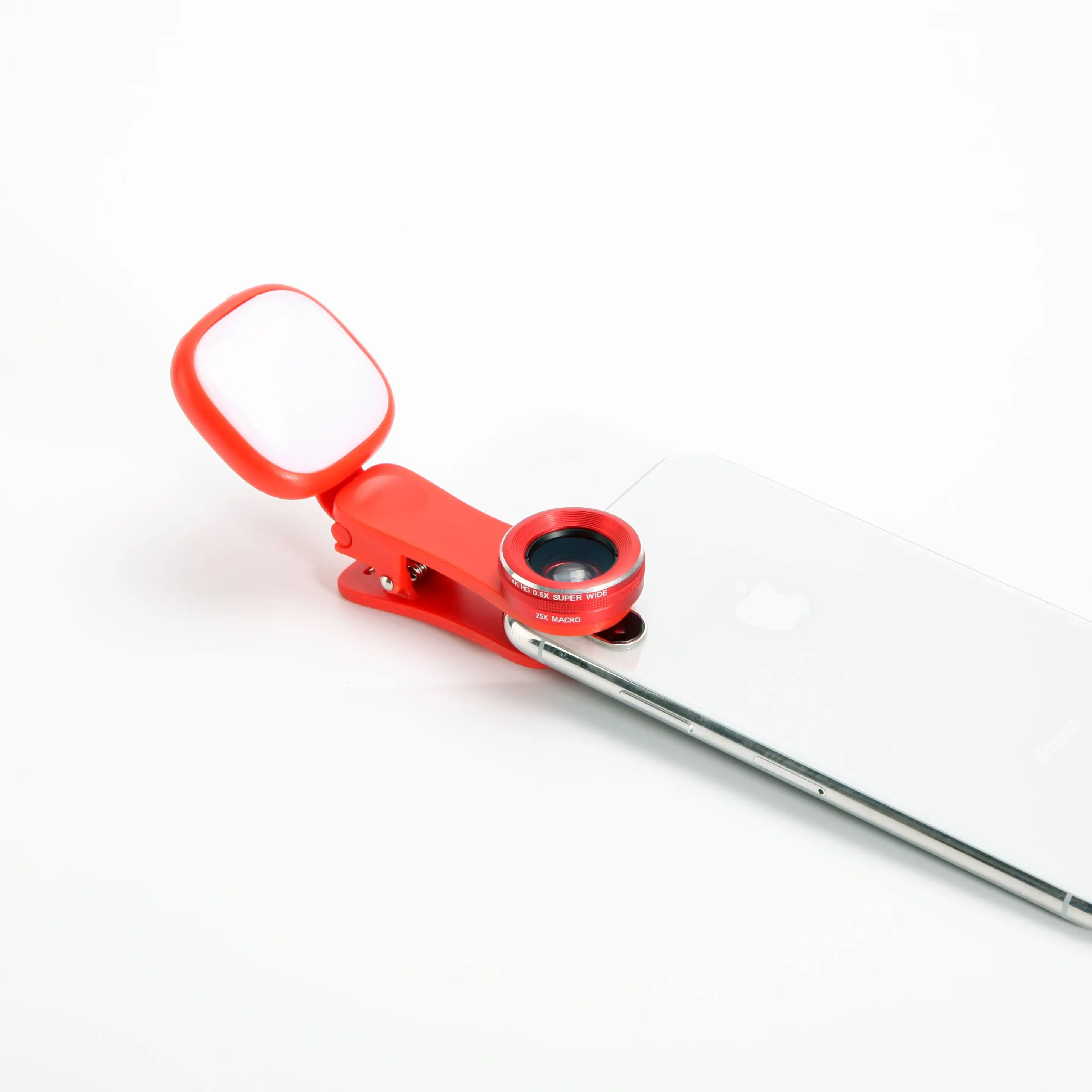 
mobile Phone Lens Universal Clip with flash light Smartphone Camera Lenses Wide Angle Macro Fish Eye for Phone 