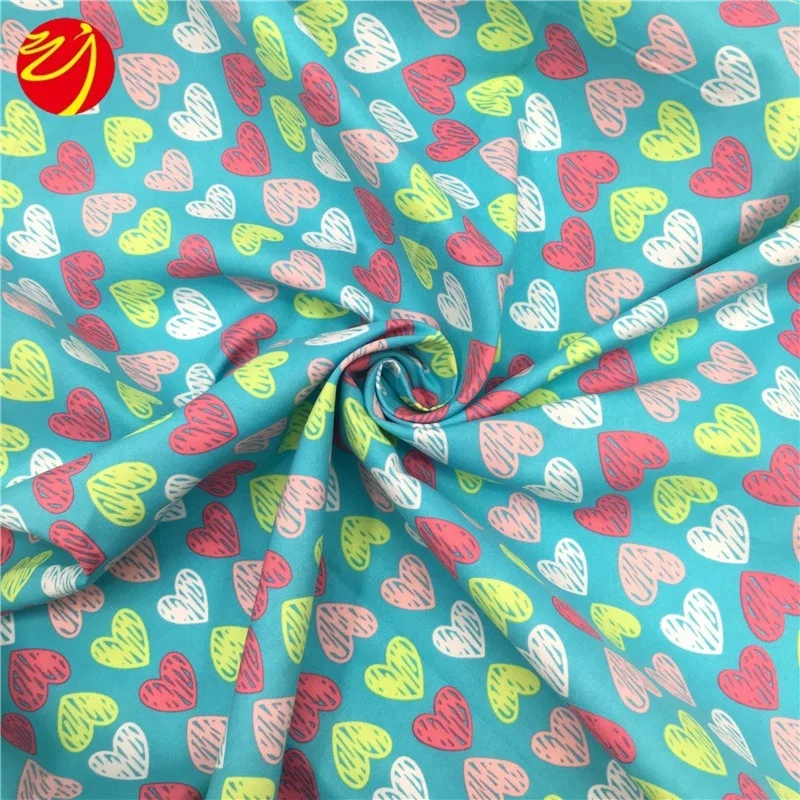 
New Fashion 100% Polyester Brushed Heart Print Peach Skin Microfiber Fabric Wholesale 
