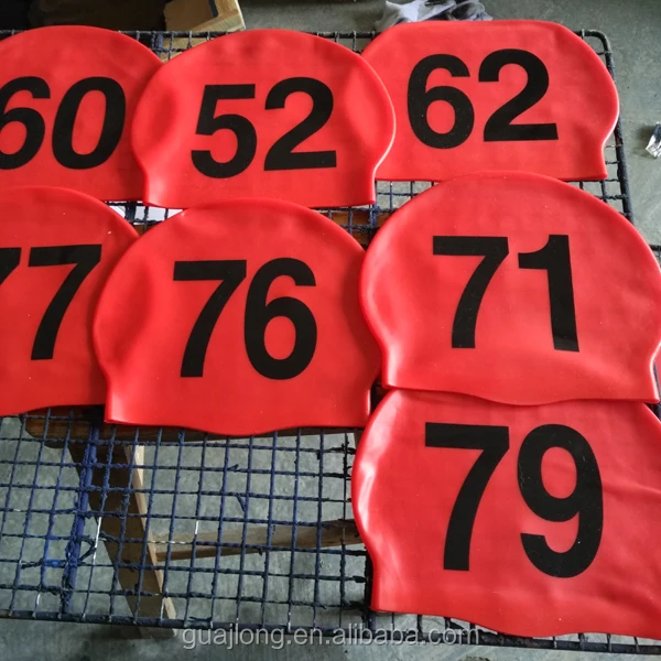 
Bib number competition adult swimming cap 