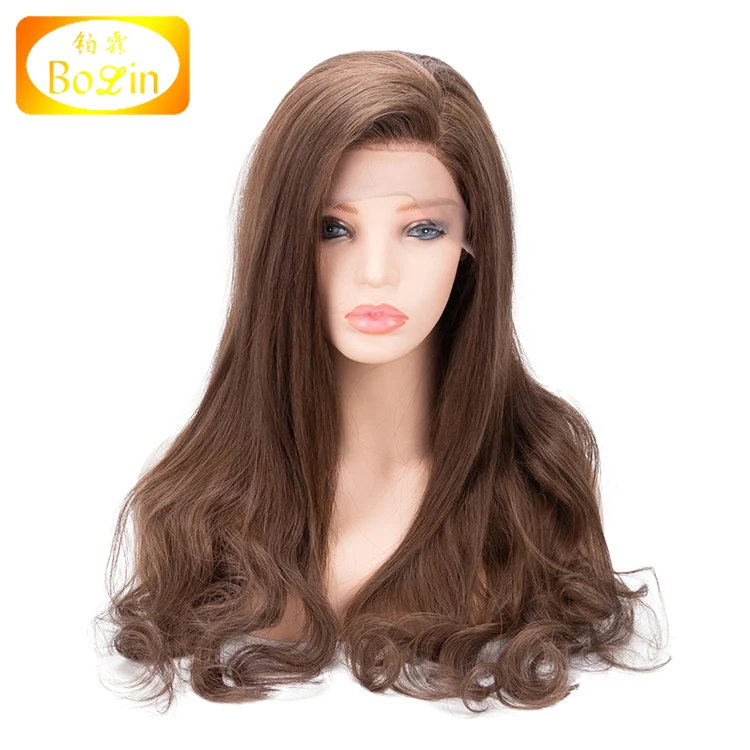 Wholesale Price 180 Density 10A Grade Brazilian Human Hair Wig Brown Color Swiss Lace Preplucked Lace Front Wig
