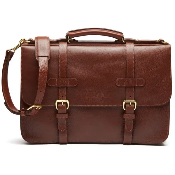 17 дюймов роскошный мужской кожаный портфель из натуральной кожи, деловой портфель