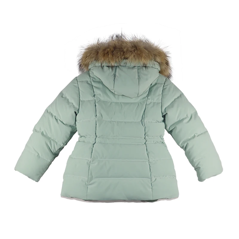 Latest designs polyester and cotton girls fur hood coat