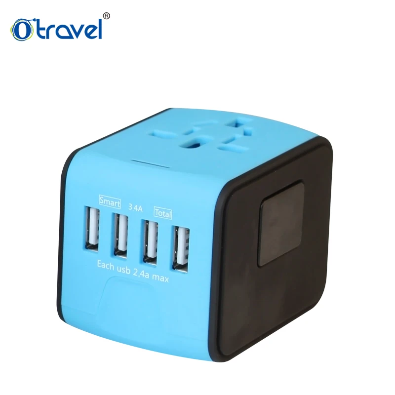 Universal USB international power adapter universal adaptor travel plug adapter converter Travel adaptor with 4 USB wall adapter