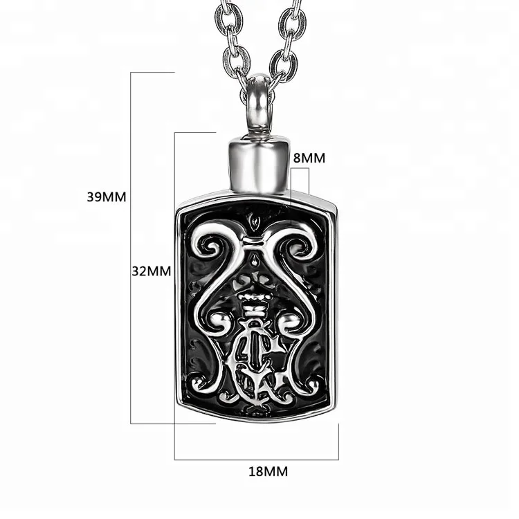 Marlary Waterproof Engrave-able Stainless Steel Memory Cremation Urn Pendant Necklace