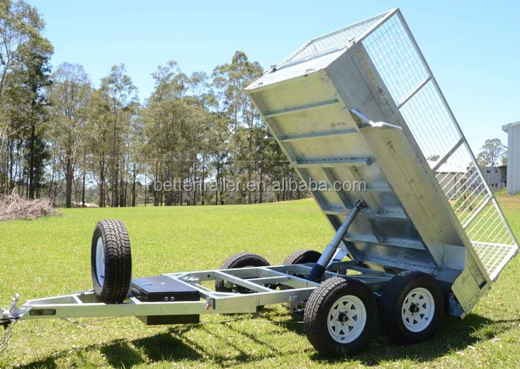 heavy duty OEM ODM service customized dual axle electric braked  hydraulic fluid pumped box tipping trailer