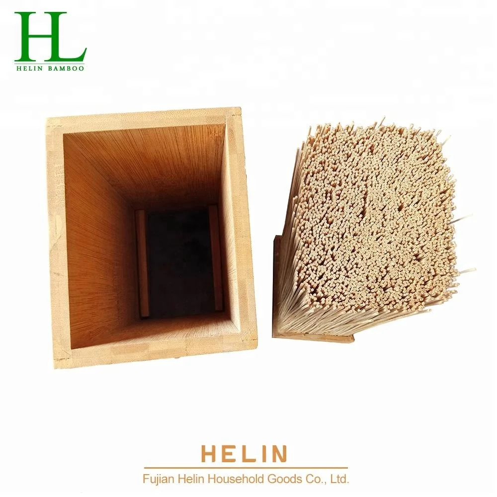 Hot sale bamboo knife storage block with bamboo rod