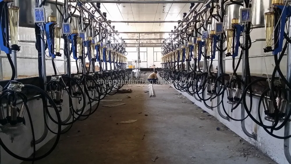 Flow meter milking parlor for dairy farm milking with automatic cluster remover