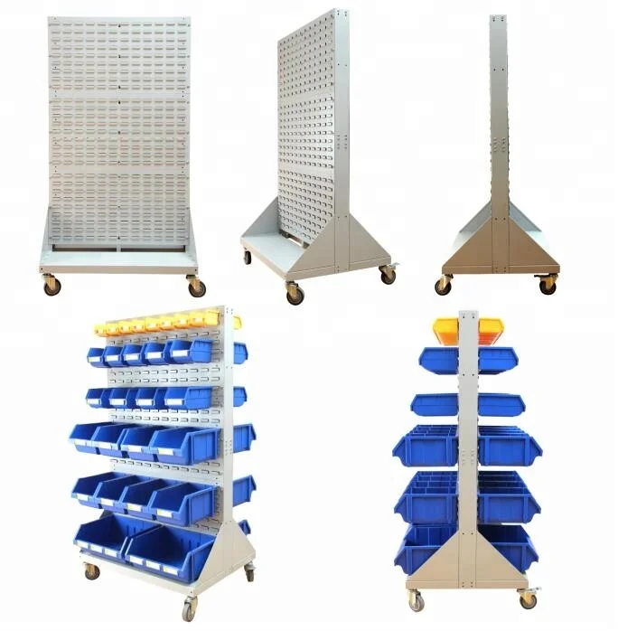 Warehouse Plastic Back Hang storage bins for louvered panel