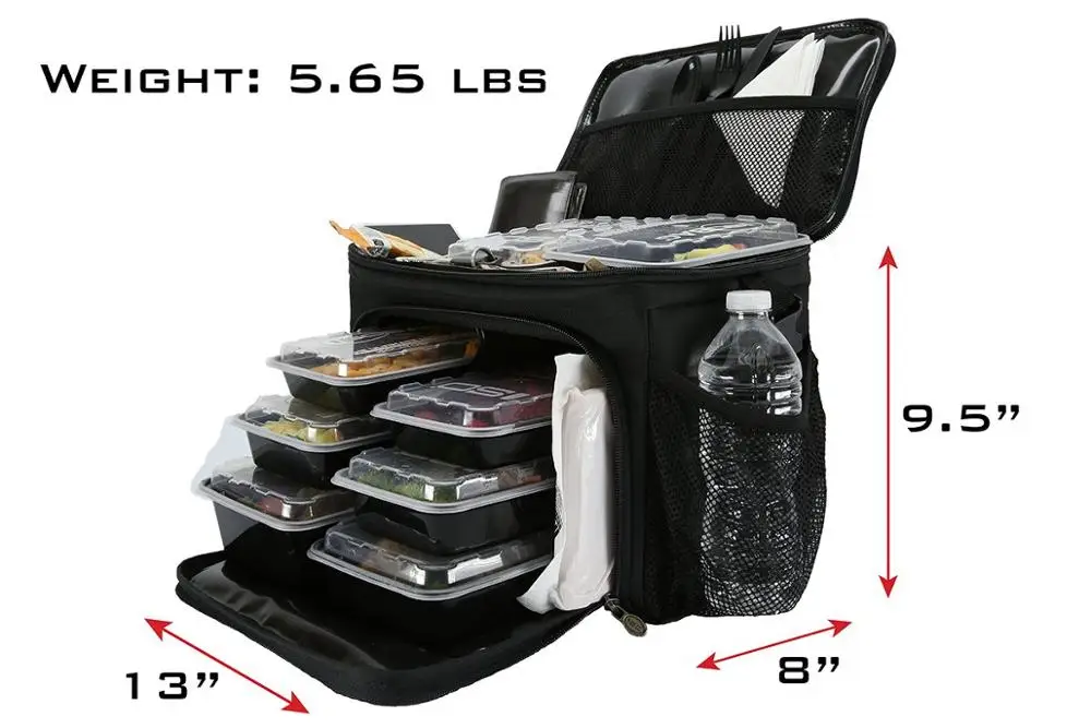 Fitness 3 Meal EXBAG Meal Prep Management Insulated Lunch Bag Cooler MADE IN CHINA w/Black w/BPAfree/microwave/dishwasher