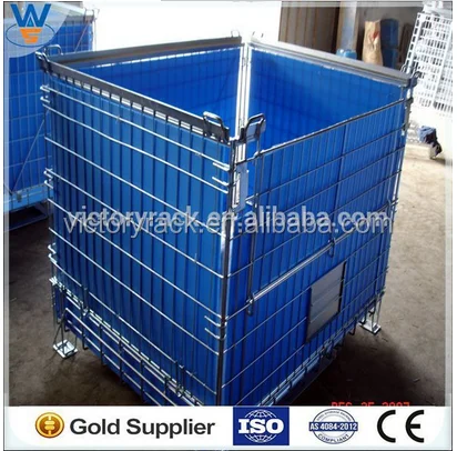 industrial stackable storage cold-rolled steel wire mesh container