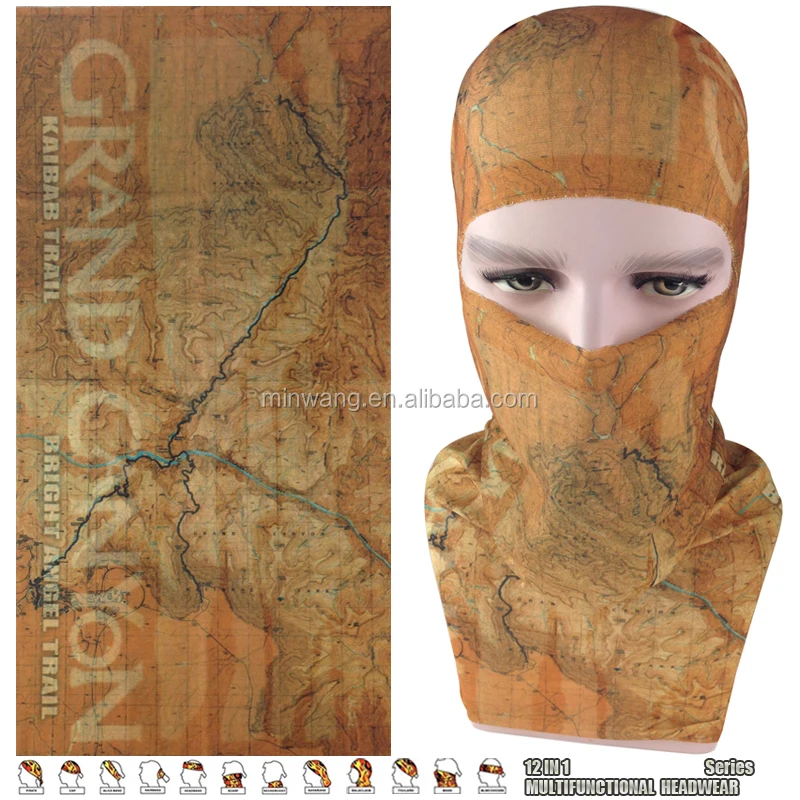 
OEM Map Style Multifunctional Tube Scarf Bandana 