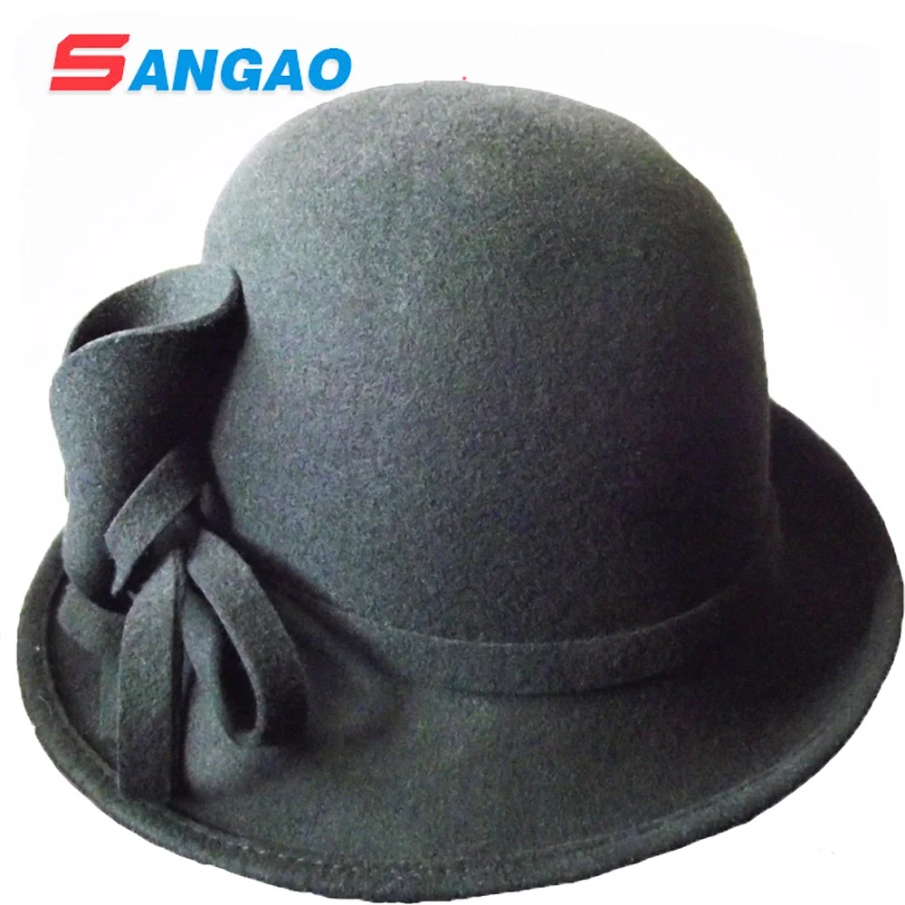 new Black wool church hat fur fashion style customization