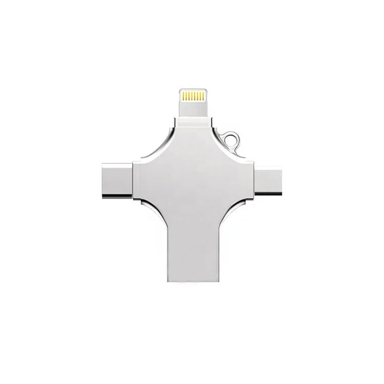 Wholesale metal cross four in one mobile phone U disk is applicable to android type-c 3.0 usb otg flash drive