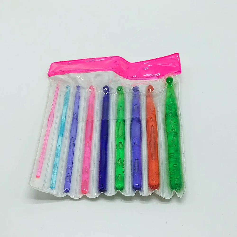 Big size plastic handle crochet hook plastic knitting needles plastic crochet hook
