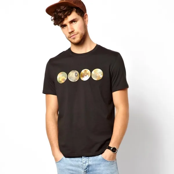 Мужская футболка с принтом планеты, классический крой