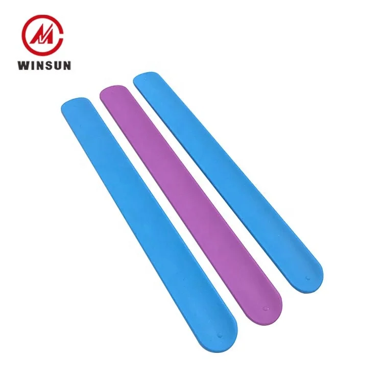 Custom Logo Silicone Slap Band, Colorful Rubber Silicone Ruler Slap Bracelet