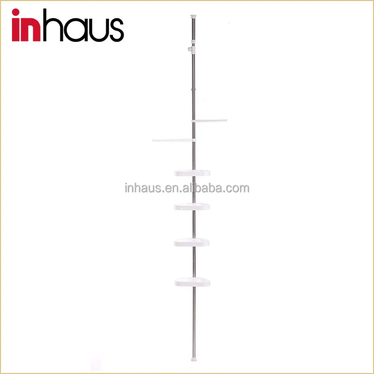 
4 tier stainless steel standing bathroom shampoo rack with suction cup 