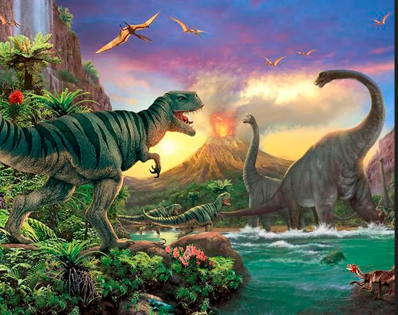 
Full circular Drill 5D DIY Diamond Painting cartoon Dinosaur world Handmade Picture Of Rhinestone Cross Stitch Decor gift 