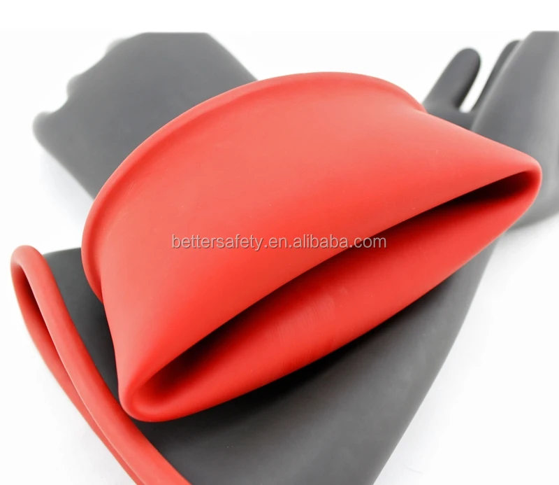 Natural Latex Gloves High Voltage 20KV Class 2 Insulation Electrical Gloves Electrical Insulating Work Gloves