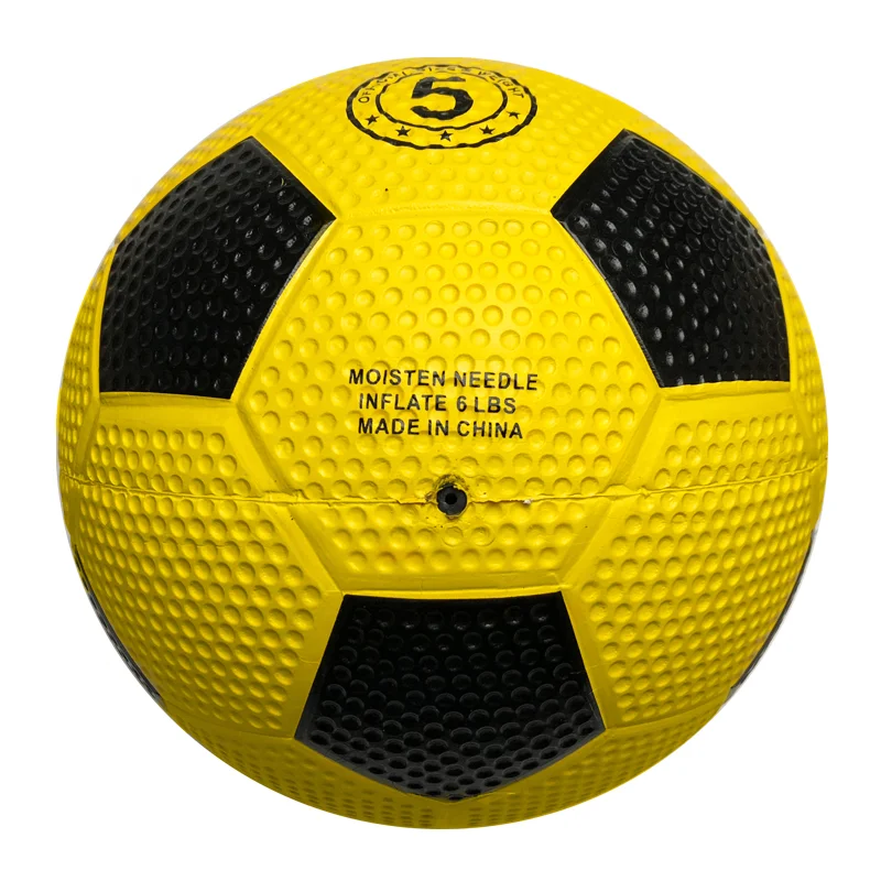 Size 5# Bright Yellow Golf Surface Natural Rubber Football Soccer Ball