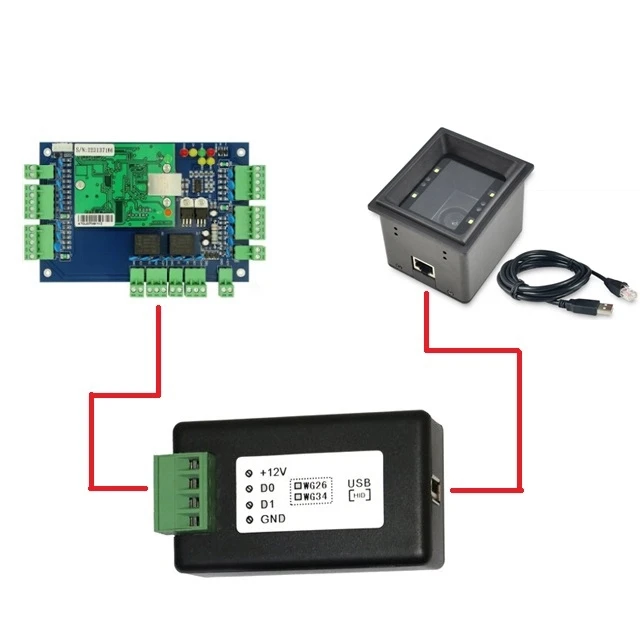 Одобренный CE и RoHS USB сканер штрих-кода с человеческим интерфейсом сканер QR для Wiegand конвертер контроля доступа
