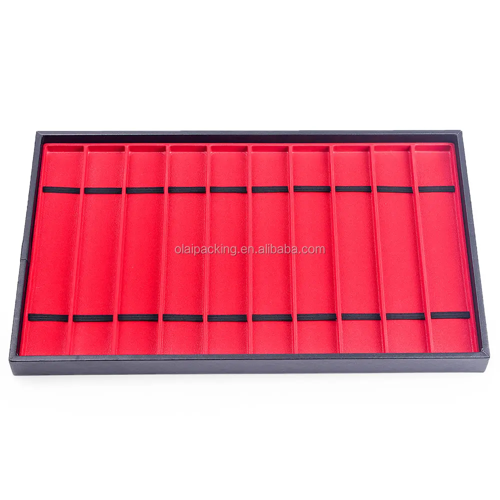 various slots wooden jewelry display for earrings and rings